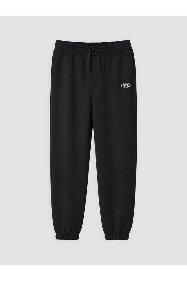Peak New Season Black Nyc Embroidered Men's Jogger Sweatpants.