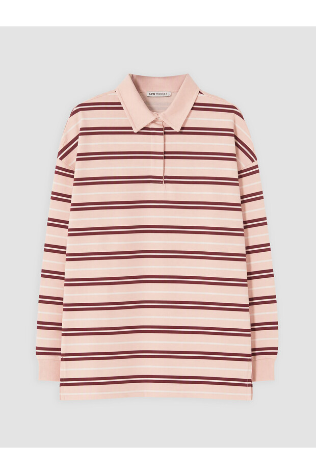 Özmarka New Season Mixed Polo Collar Women's Sweatshirt Tunic