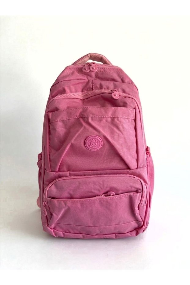 Crinkle Backpack Multi-Compartment School and Daily Use Dusty Pink