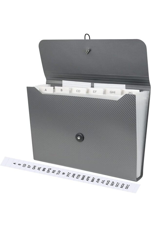 Expanding File Organizer Folder, 13-Pocket Accordion File Folder with Tabs & Elastic Closure – A4 Do