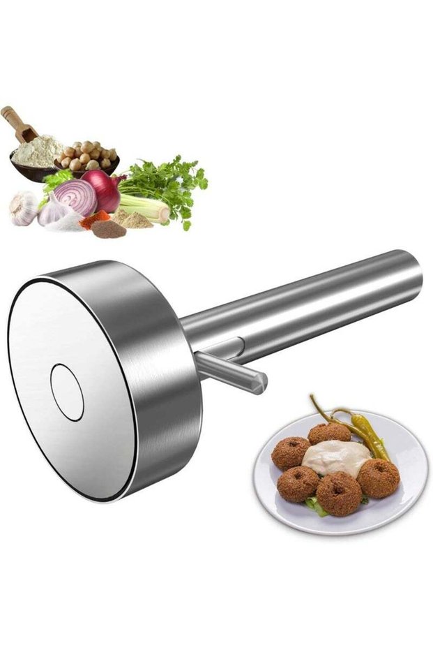 SFENG Stainless Steel Falafel Maker Scoop With Hole, Food‑Safe Non‑Stick Doughnut‑Shaped Falafel