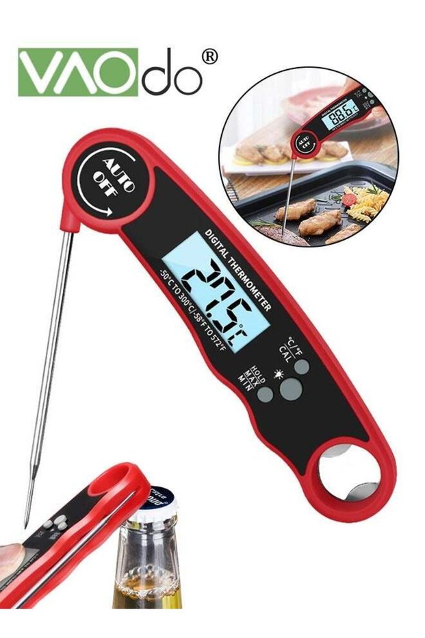 VAOdo Digital Meat Thermometer for Cooking with Ambidextrous Backlit Waterproof Kitchen Food BBQ