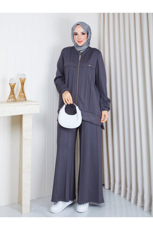 Oysho Fabric Zippered Jacket and Pants Double Set