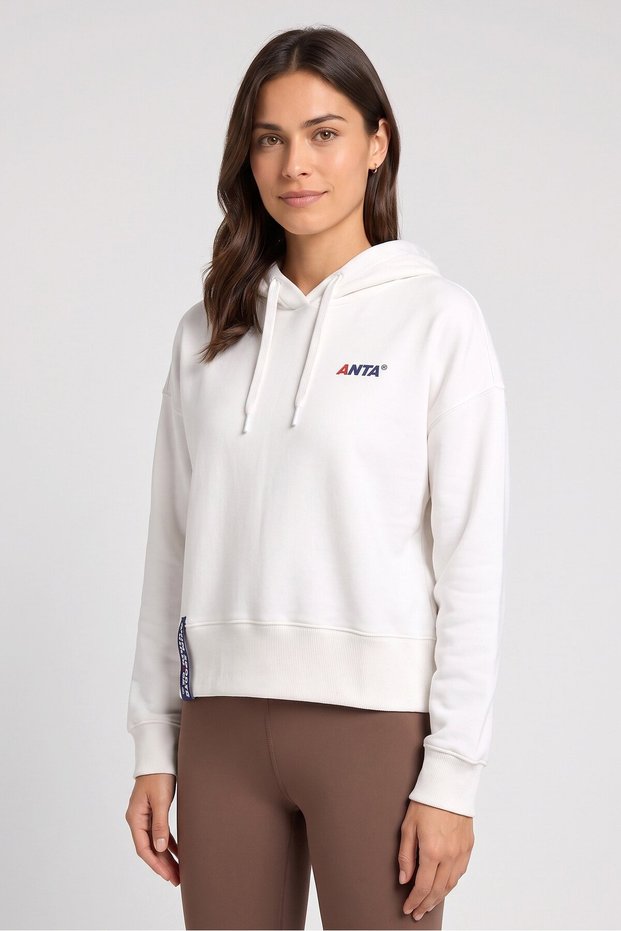 Women Relaxed Fit Long Sleeve Outdoor Hoodies, White