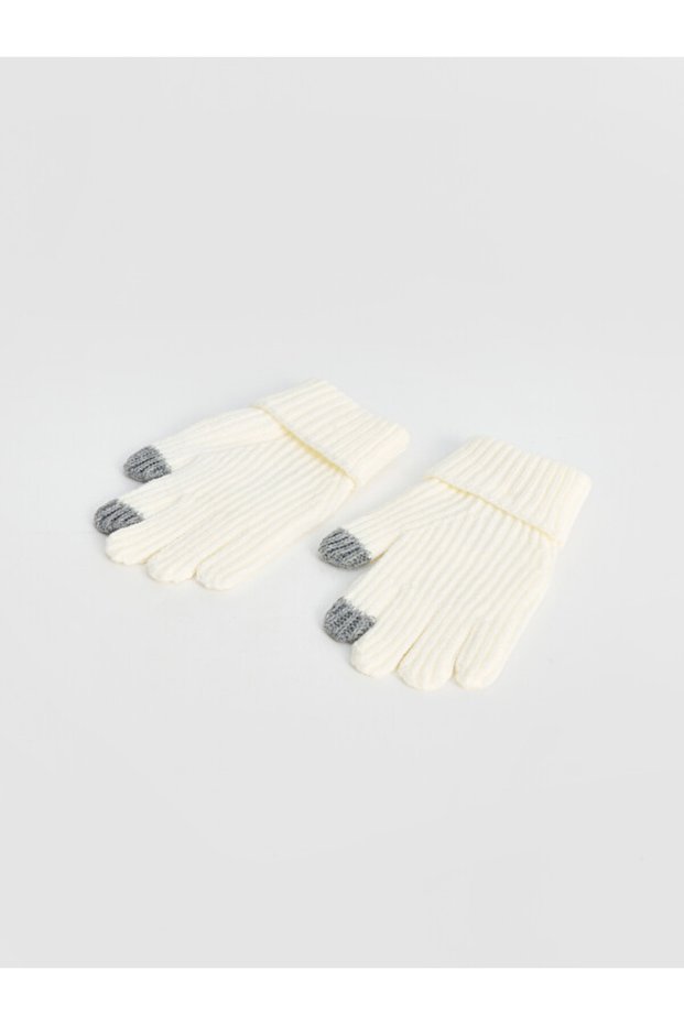 High-Quality Ribbed Knit Girls' Gloves from Çelebi Store.