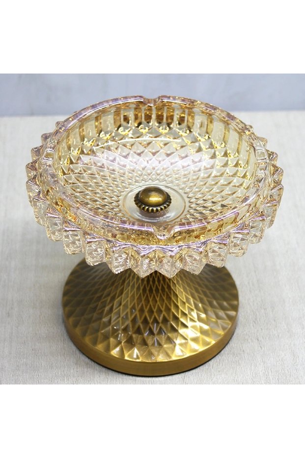 Glass Ashtray with Metal Legs Alk4876