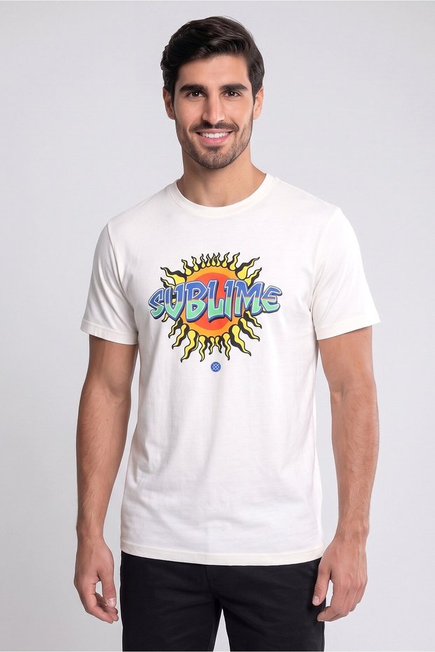 Men Crew Neck Short Sleeves Graphic T-Shirt, White