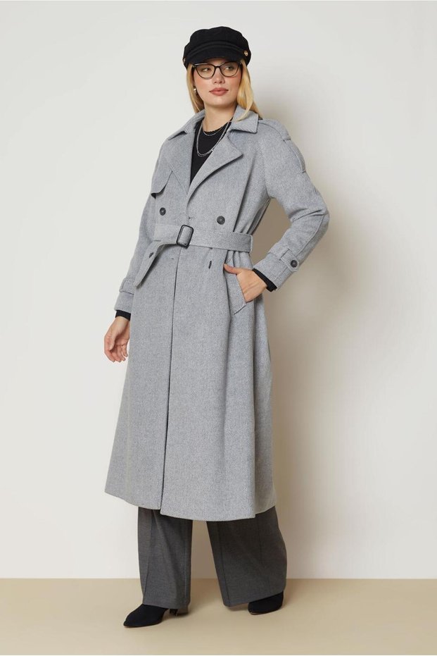 Belted Brown Coat 90678