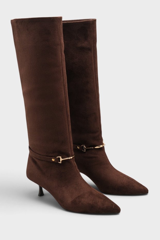 Kiara Ankle Accessory Pointed Toe Thin Heeled Stylish Women's Boots
