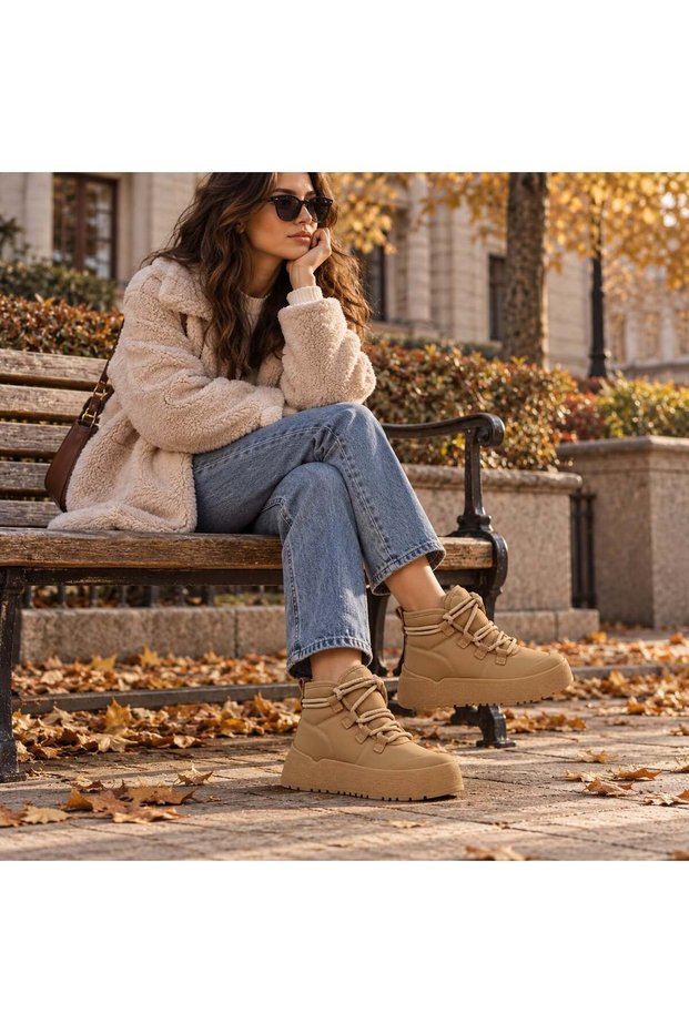 Thick Sole Women's Boots with Fur Inside