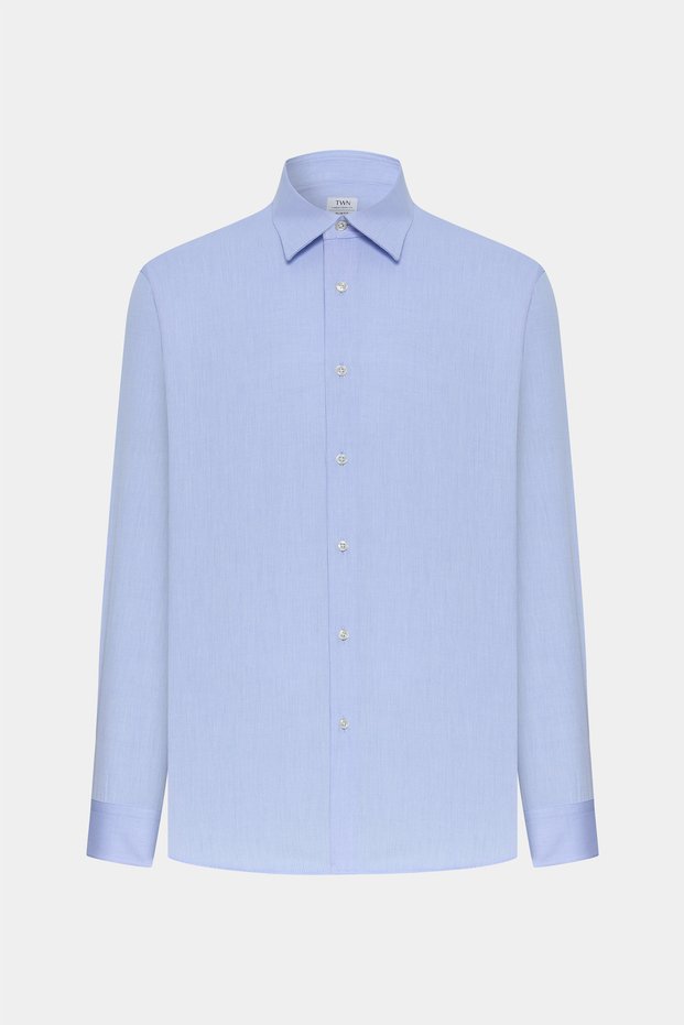 Slim Fit Blue Dobby Shirt