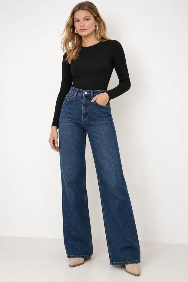 Massi Wideleg Lycra Closed Leg Jeans