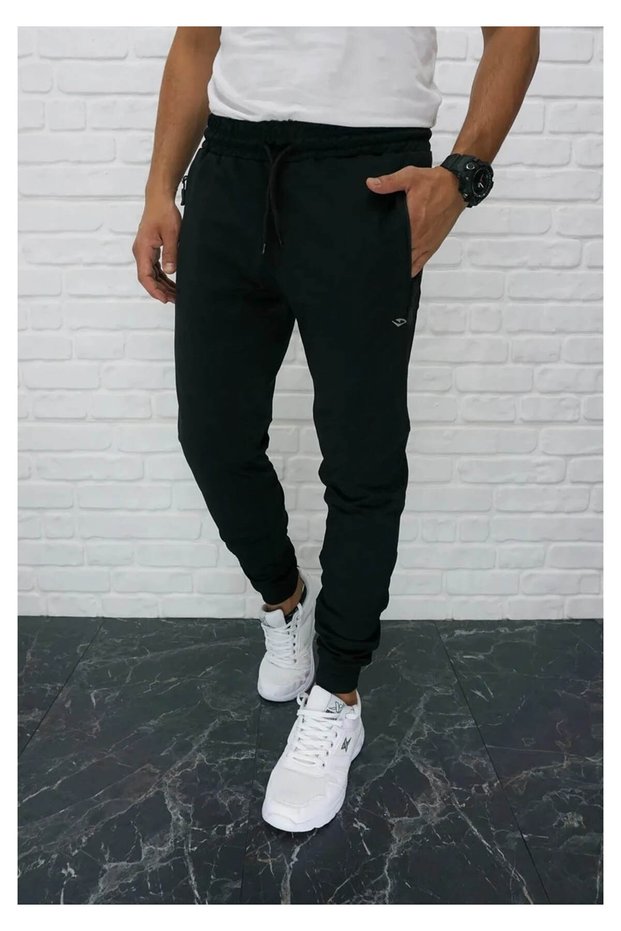 Elastic Leg Black Men's Sweatpants As133