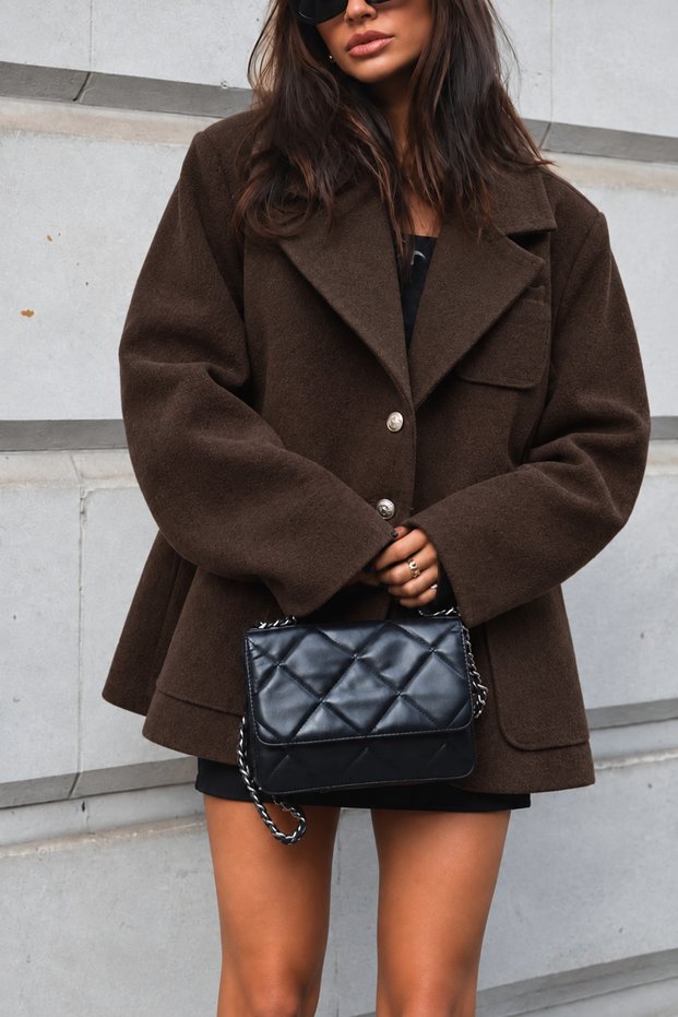 Lorven Oversize Brown Viral Women's Cashmere Jacket