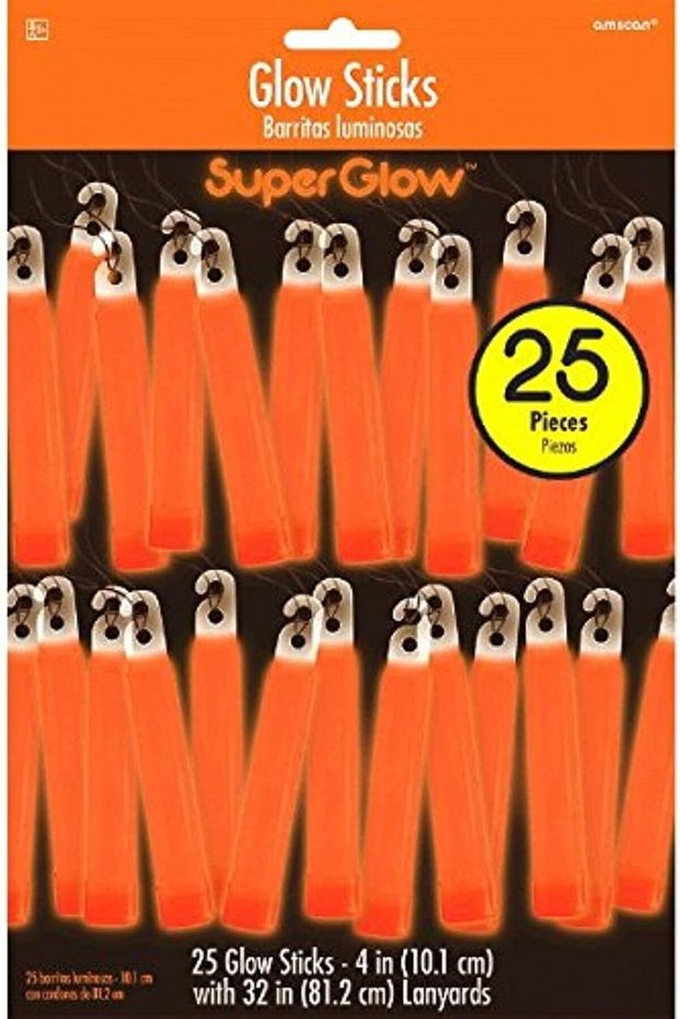 Orange Glow Sticks Mega Pack 4in, 25pcs