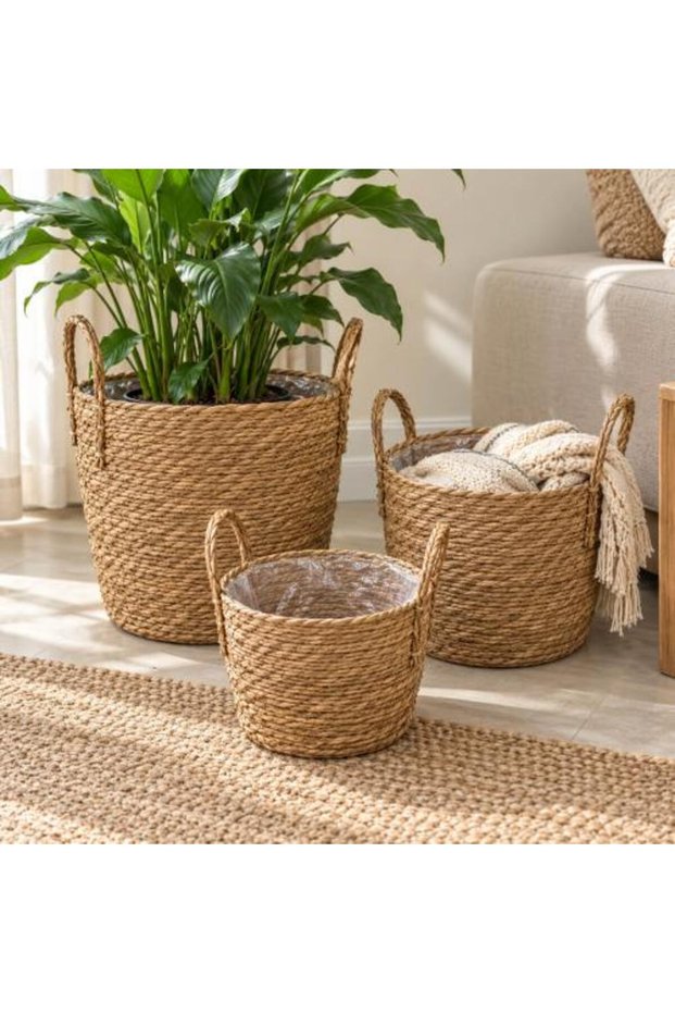 Three-Piece Wicker Baskets