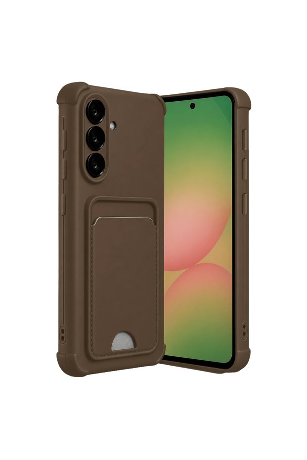 Samsung Galaxy A17 5g Kelvin Silicone with Business Card Holder - Brown