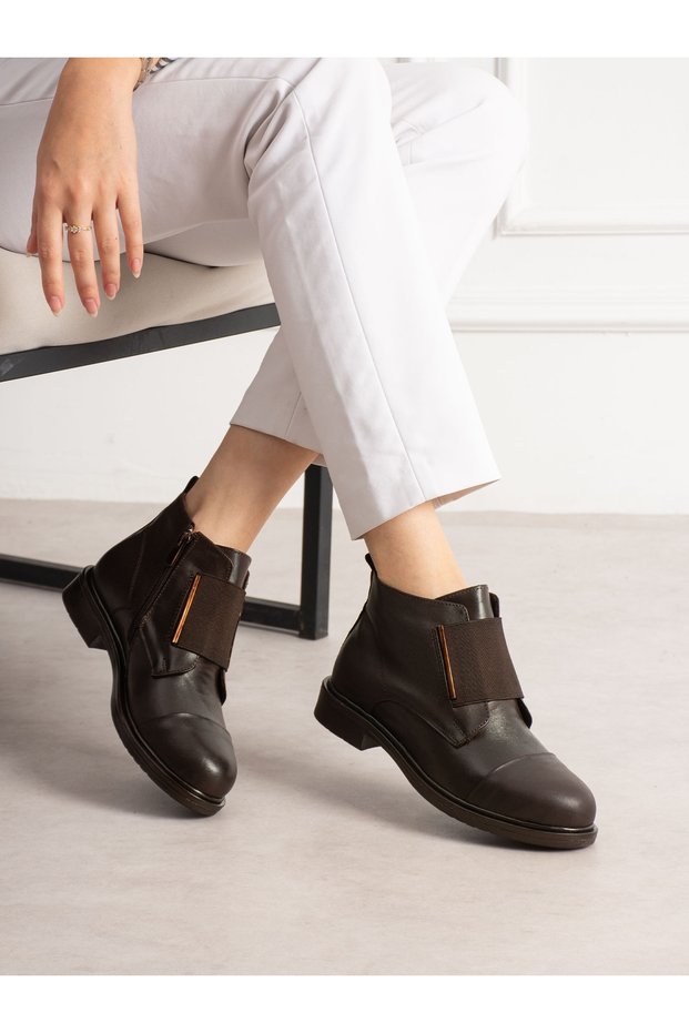 Katty Brown Genuine Leather Orthopedic Women's Boots