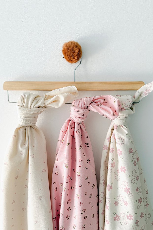 Multi-Purpose Flannel Blanket Set of 3, Flannel Newborn Baby Blanket, 100% Cotton 70X90 cm
