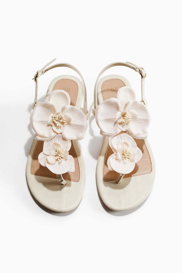 Appliquéd strappy sandals