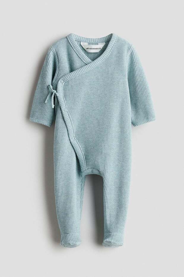 Waffled cotton romper suit