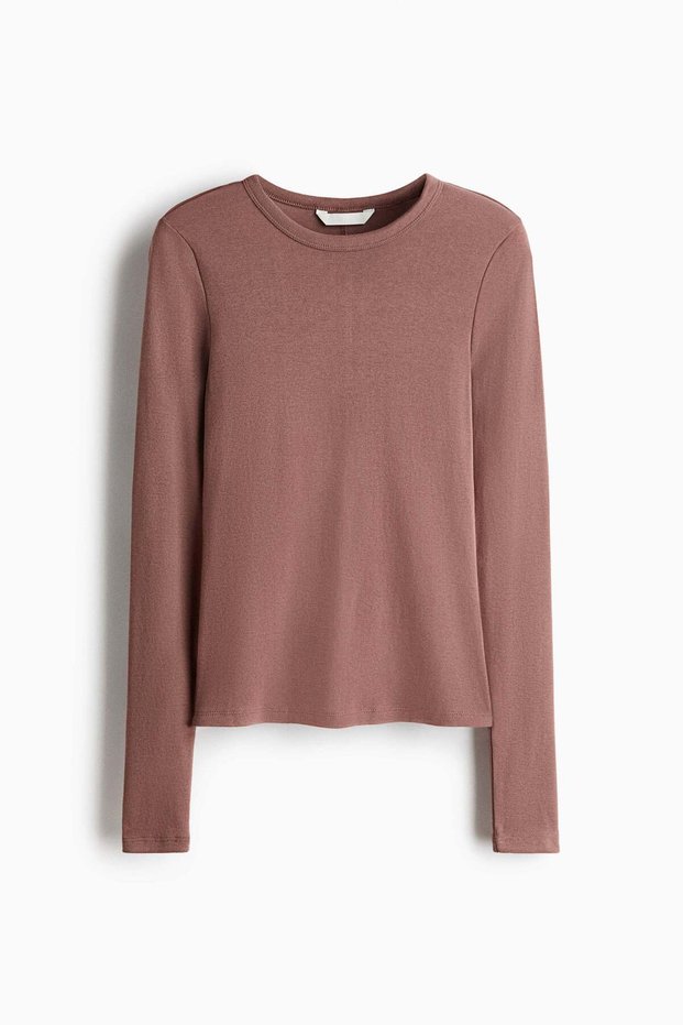 Long-sleeved jersey top