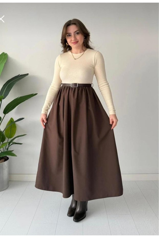 Belted Poplin Detail Dress