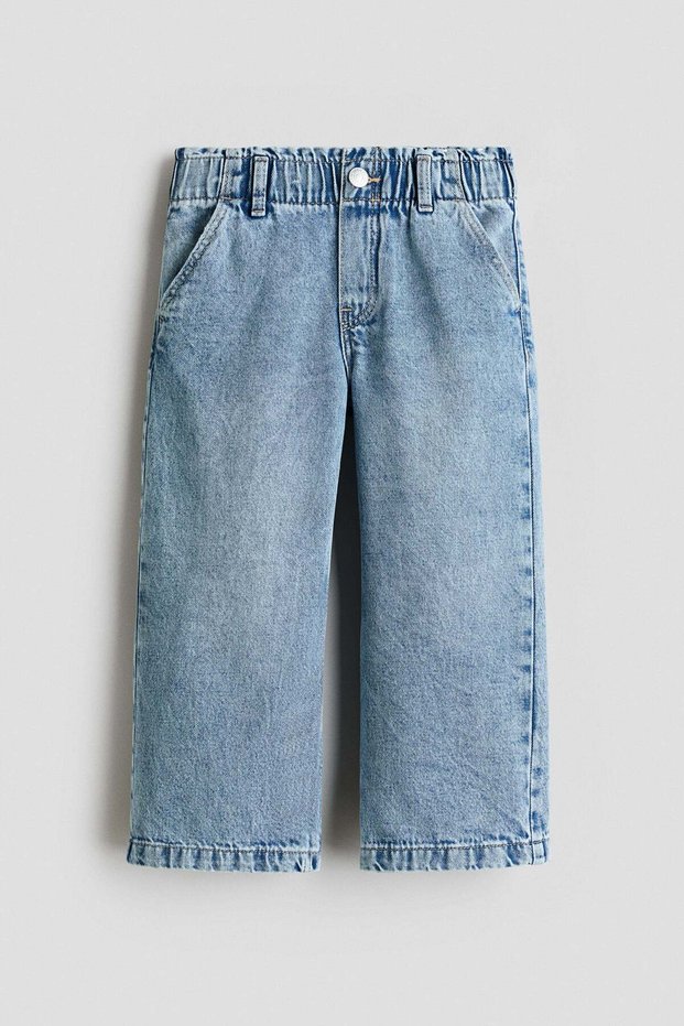 Wide leg paper bag jeans