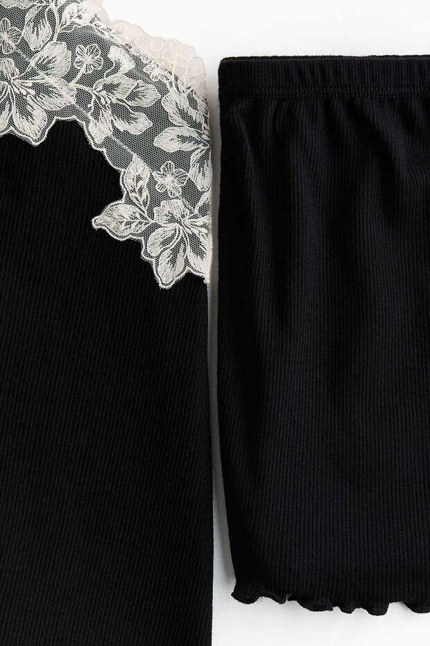 Ribbed jersey pyjamas