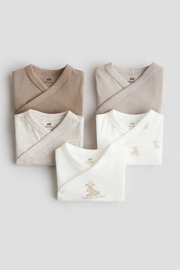 5-pack wrapover bodysuits