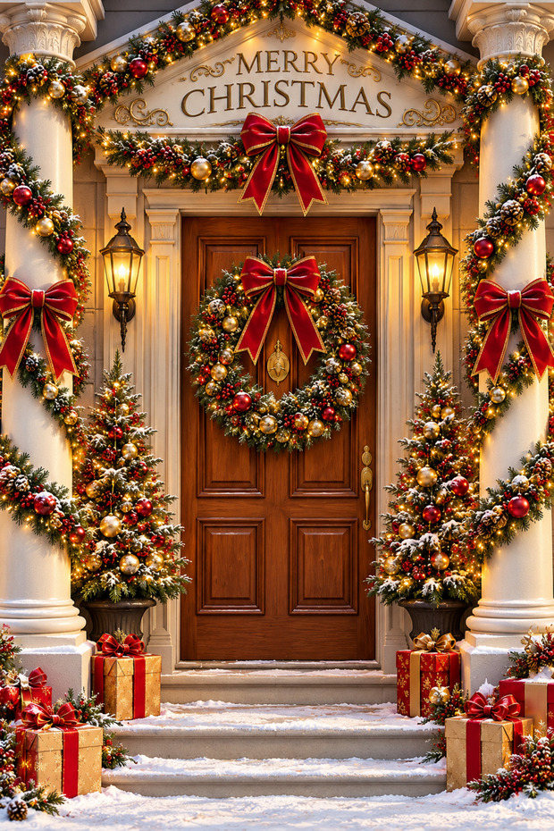 Christmas Themed, Welcome New Year, Happy New Year, Photo Shoot, Celebration, School Event Fabric Backdrop