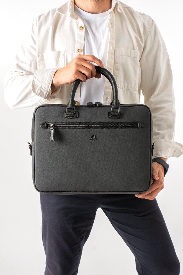 Canvas Fabric Hand Shoulder Bag Laptop Bag Briefcase