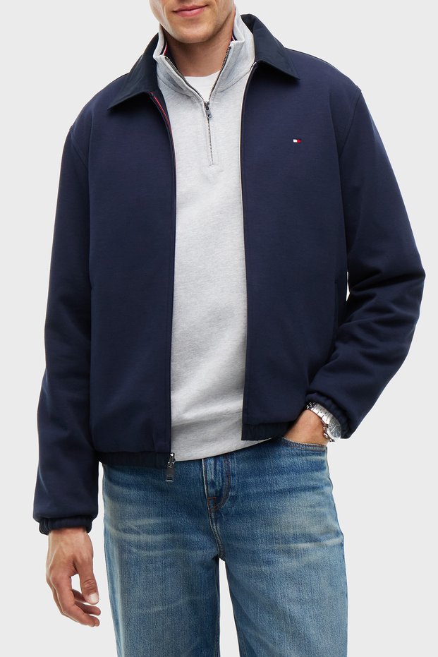 Cotton Blend Knitted Regular Fit Classic Collar Sweat Men's Sweat Mw0Mw44947 Dw5