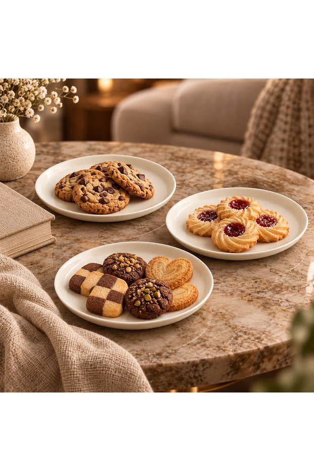 Bilbao 3-Piece 18 cm Cream Flat Plate Set