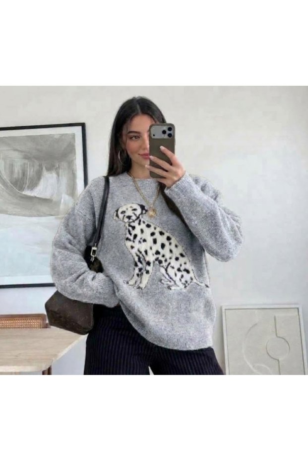 Dalmatian Patterned Knitwear Sweater