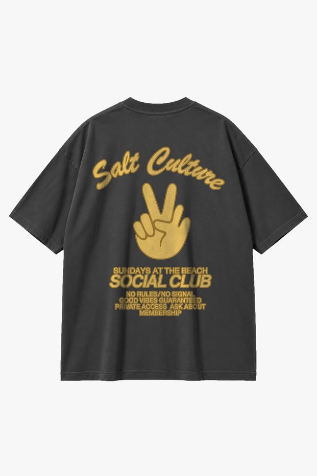 Salt Culture V1 Printed Oversize Unisex Smoked T-Shirt