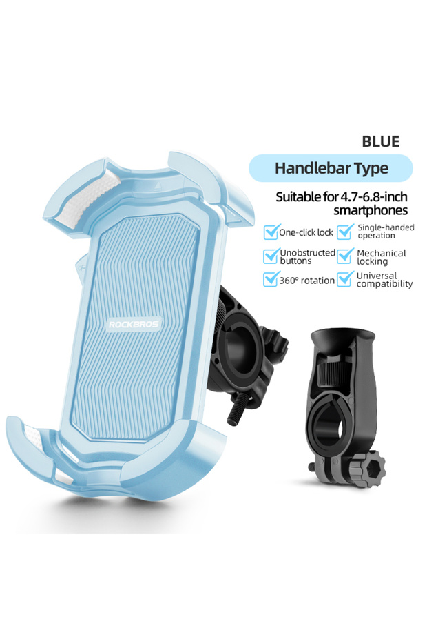 HW-1282 Handlebar Bicycle Phone Mount 4.7-6.8 Inch Shockproof 360° Rotate E-bike M