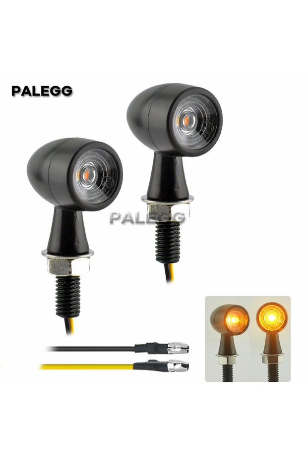 Black amber beam 8mm Motorcycle Mini LED Turn Signal Light Bullet Moto flashing Light clignotant mot