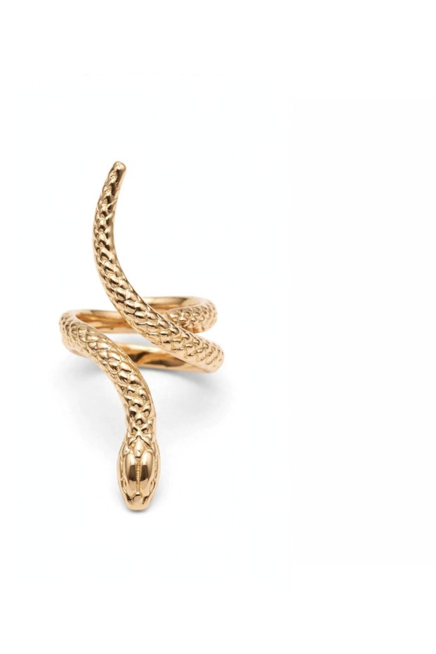 Gold Snake Ring - Adjustable Wrap Snake Ring - Vintage Boho Ring - Tarnish Resistant Steel - Unisex - Gift