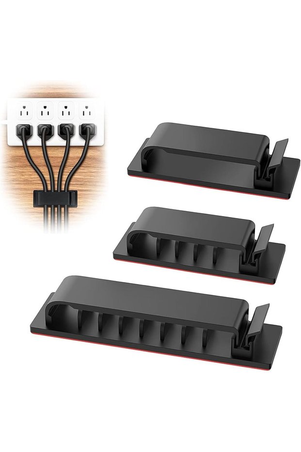 Cable Clips 20Pcs, Self-Adhesive Cord Holders for Desk TV PC