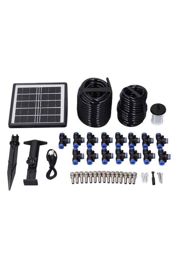 Solar Irrigation Kit, 10m Hose, Programmable for 15 Pots