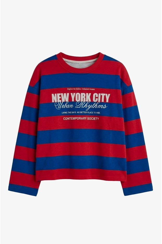Red New York City Printed Sweatshirt