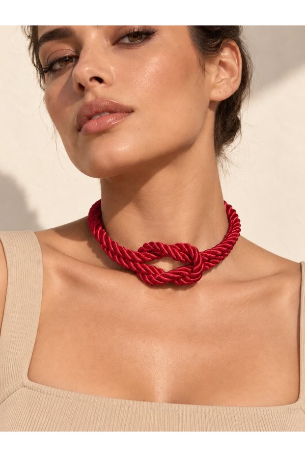 Chery Red Knot Choker Necklace