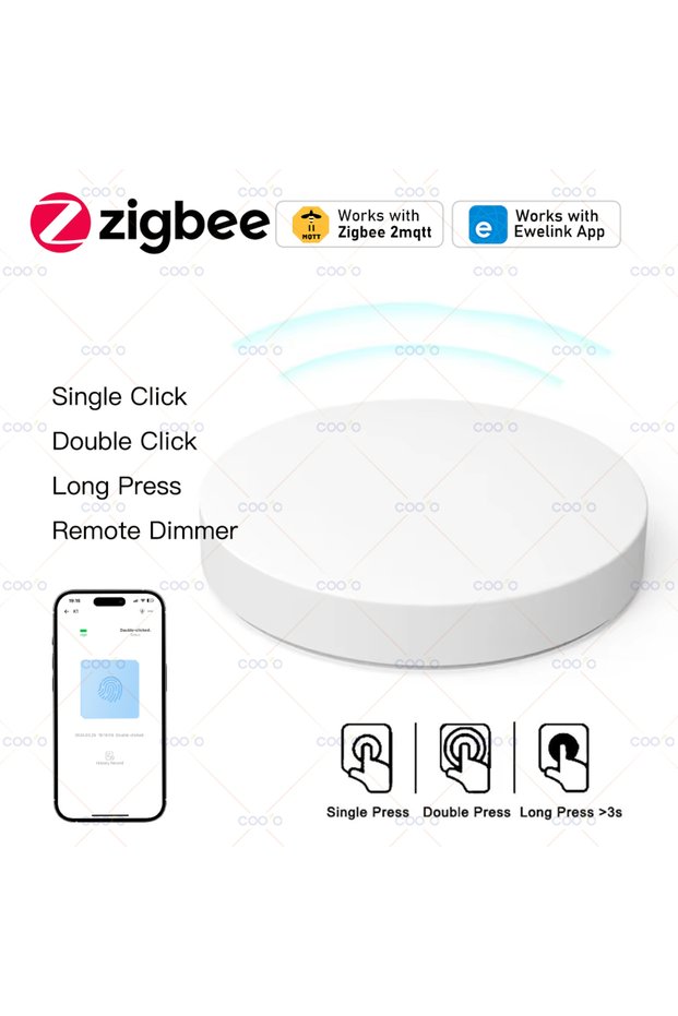 ZigBee Smart Push Button Wireless Switch Include Battery Ewelink App Remote Control Automation Scena