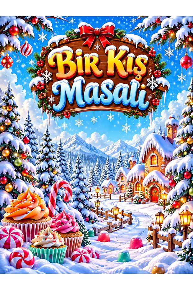 A Winter Tale, Winter Theme, Happy New Year, Photo Shoot, Celebration, School Event Fabric Backdrop