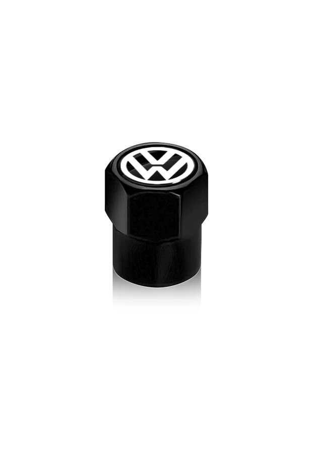 black Metal Car Logo Wheel Tire Hex Valve Caps Stem Case Emblem for VW CC Polo Golf 4 5 6 7 MK4 MK5