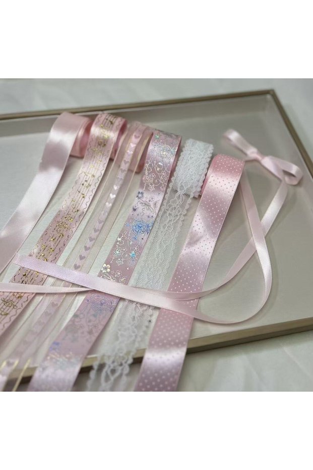 7PC Mix Pink 7PC Mix New Bar Holder Ribbon Ribbon Gumei Badge DIY Handmade Materials Support Bow Pai