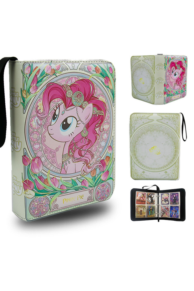 F 240pcs New My Little Pony Card Album Book Folder Collections Zipper Double Pocket Zipper Ca