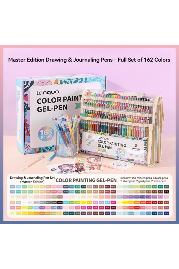 162Colors 168Pcs Bag Languo 45/162/207 Colors Of One Set Color Gel Pen Drawing Handbook Pens Student