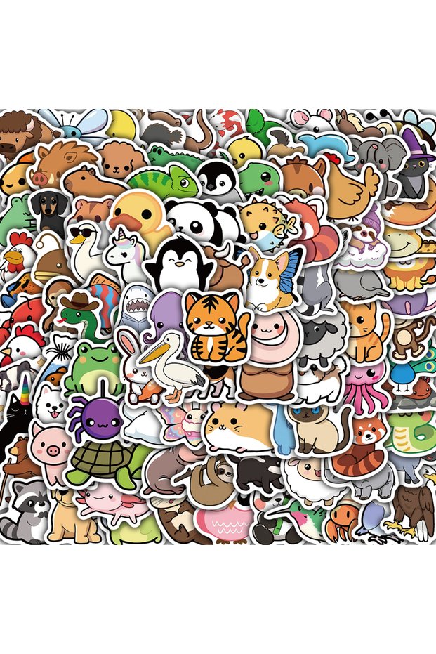 100PCS 100/200PCS Animal 2 Sticker Notebook Retro Cartoon Guitar Laptop Suitcase Luggage Notebook Mo